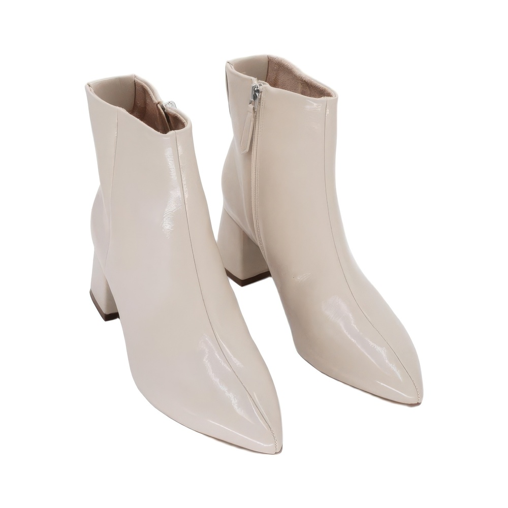 Aerosoles Womens Enoch Stone Crinkle Patent Ankle Boots Size 6.5